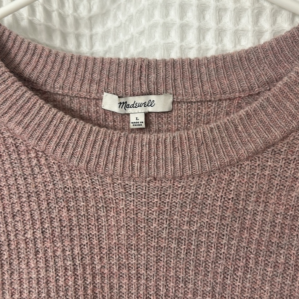 Madewell Pink and Orange Colorblock Sweater - Picture 6 of 11